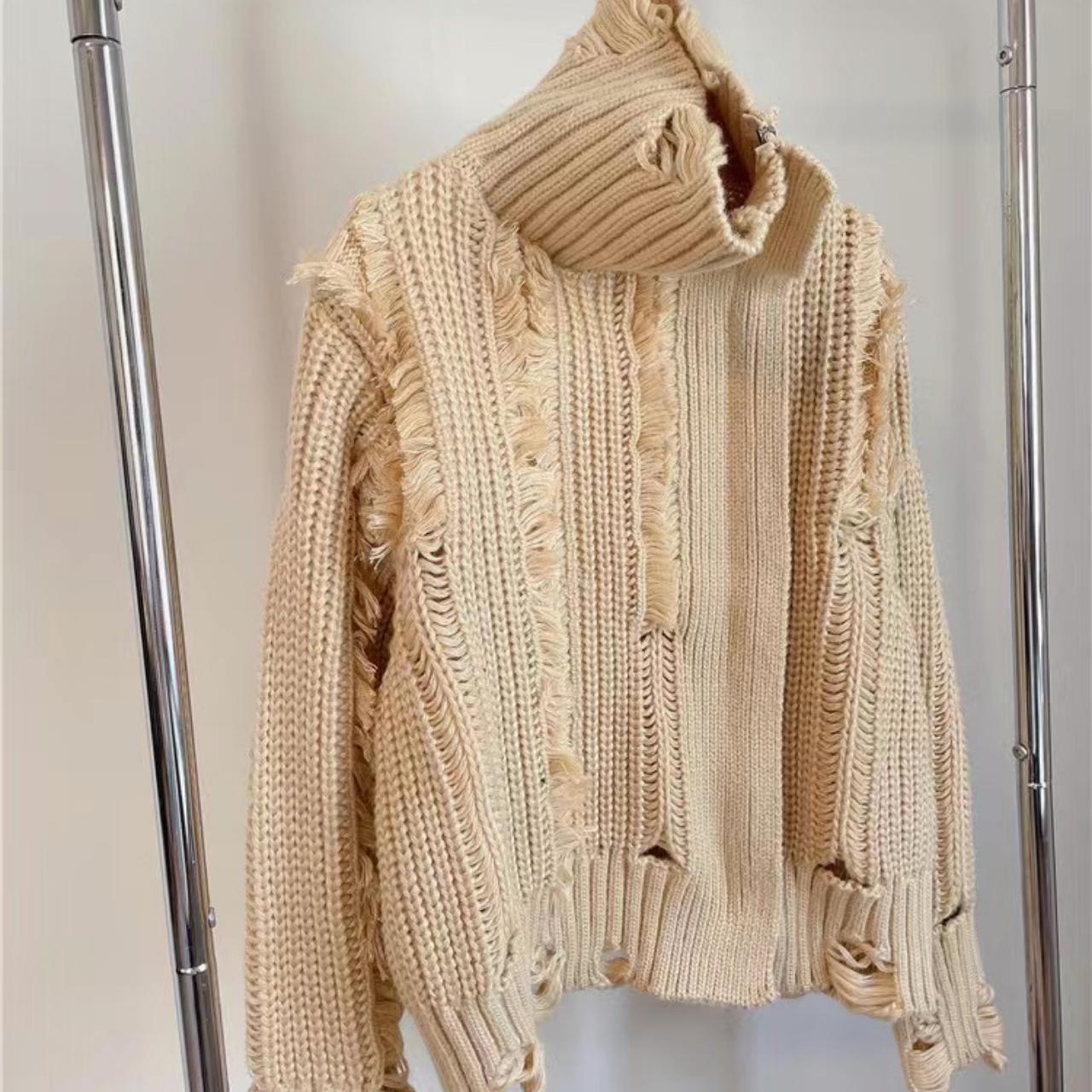 Y2k Sweater Jacket Women's Turtleneck Trendy Zipper... Depop