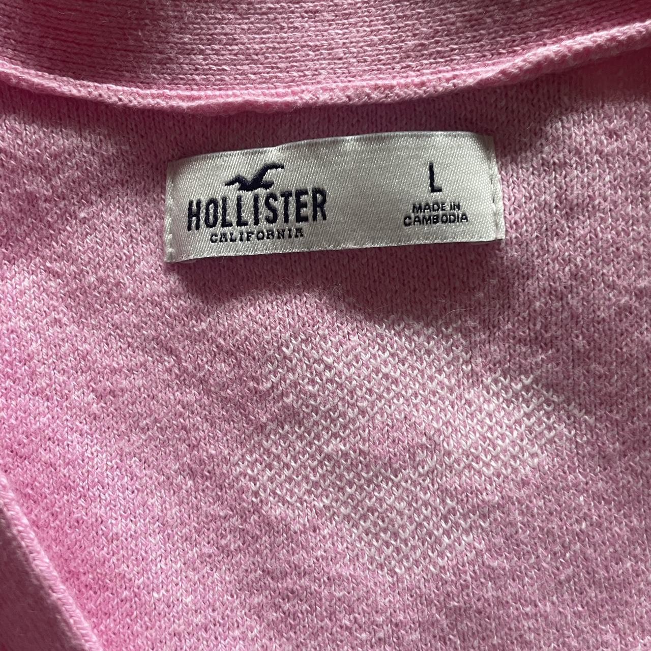 hollister pink fleur cute cropped cardigan never... Depop