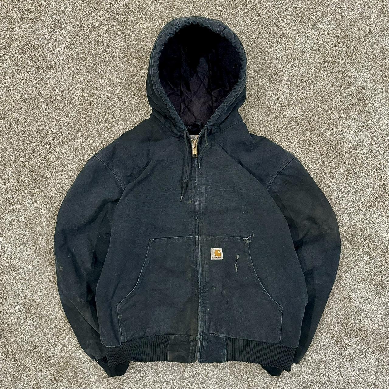 Vintage Faded Black Made in USA Union Labor Carhartt... - Depop