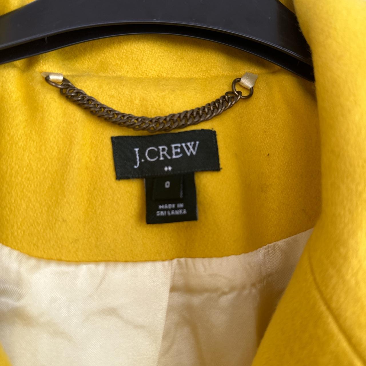 J Crew. Yellow wool jacket with gold button details.... - Depop