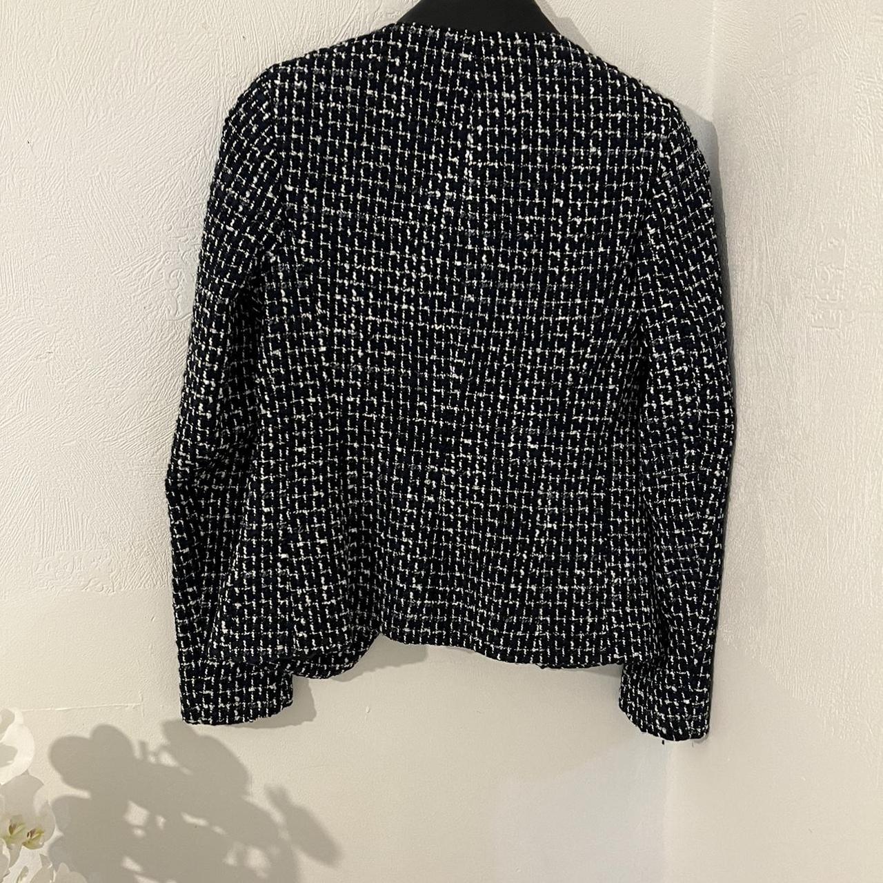 & Other Stories Women's Navy and White Jacket | Depop