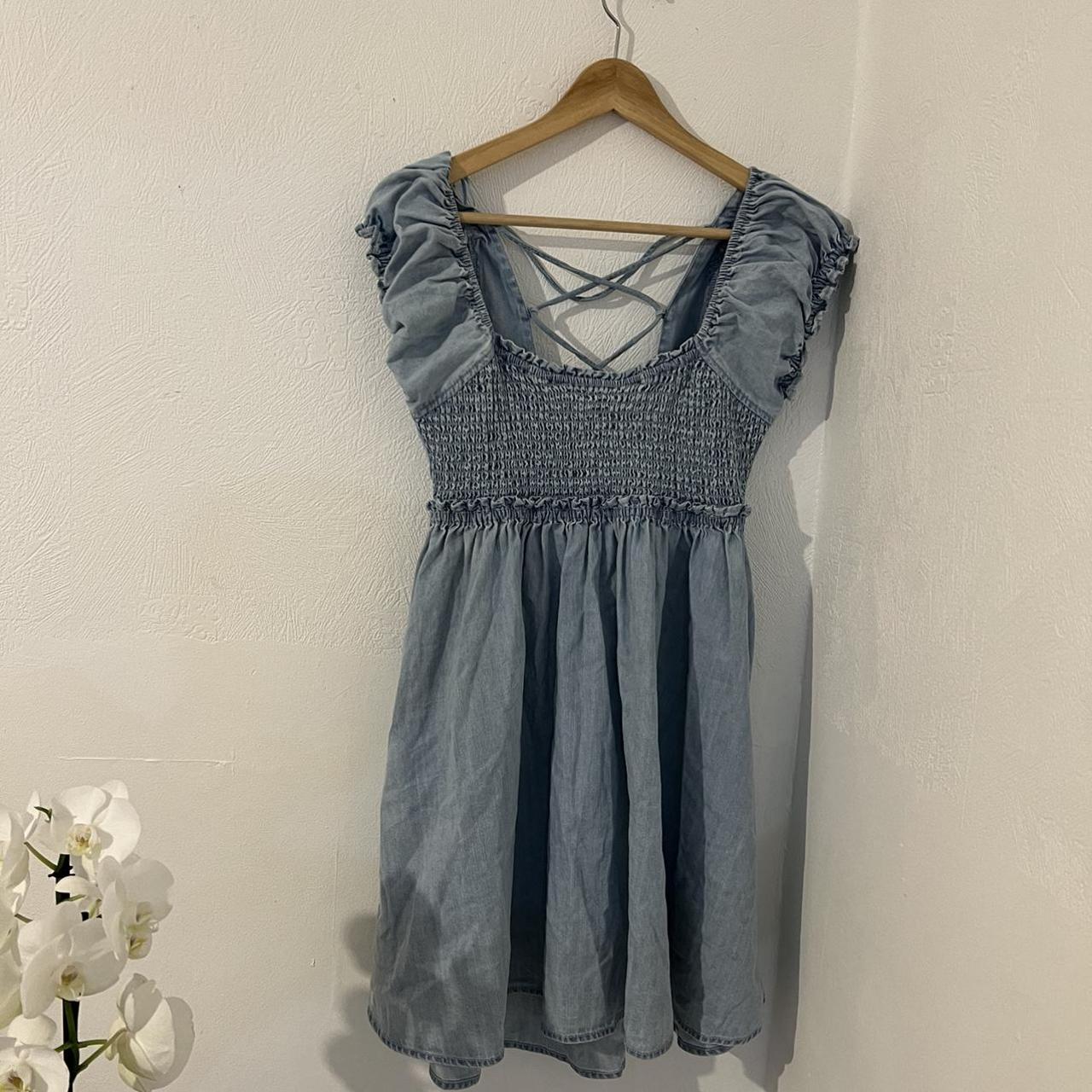 Free People Women's Navy Dress | Depop