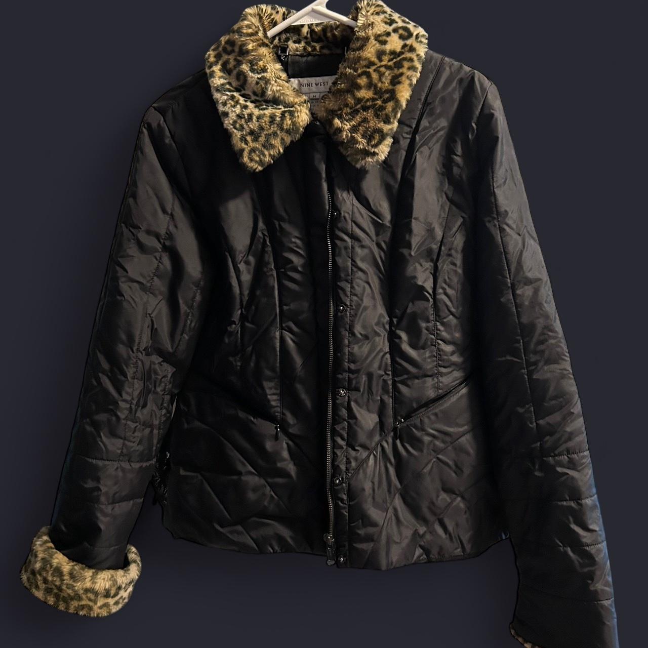 Faux Fur Nine West Jakke Nine West Women's Coat Black M – Black