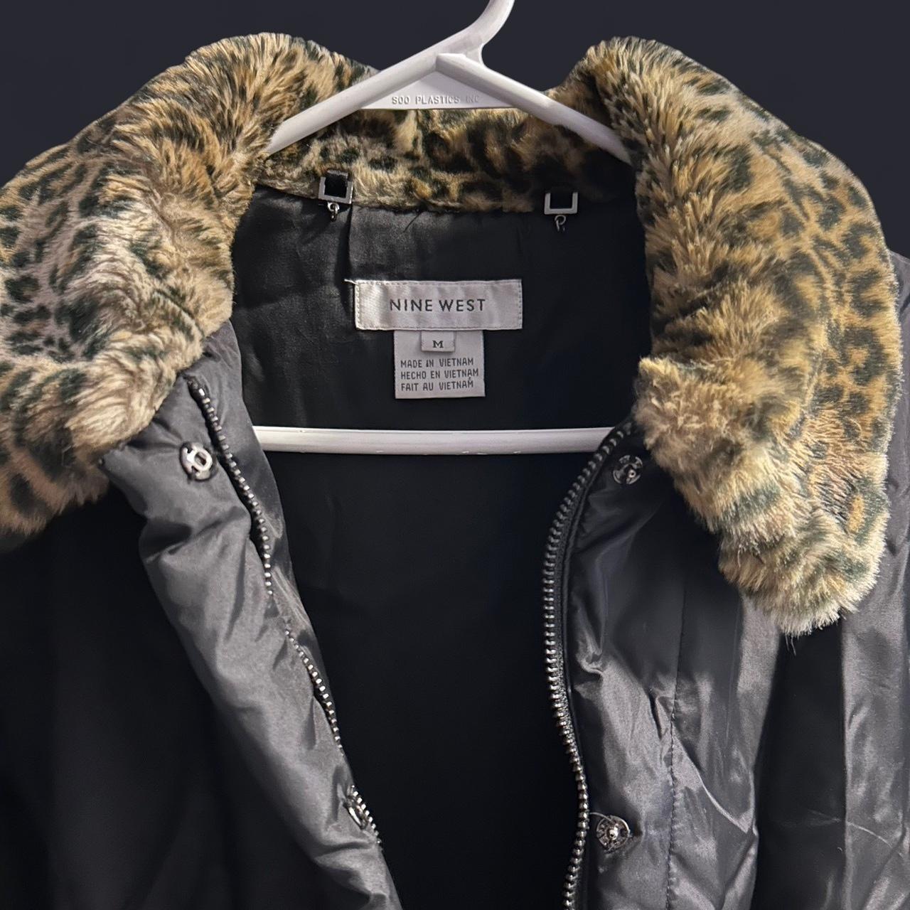 Nine West Women's Coat Black M – Black faux fur Nine West