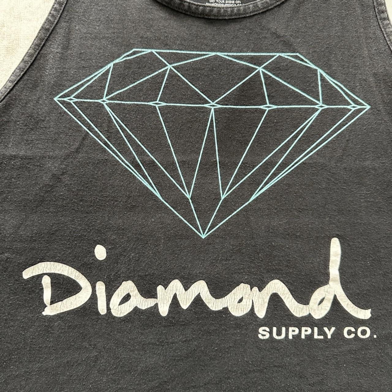 Diamond Y2K Black Tank Top Mens Size L Tank Top