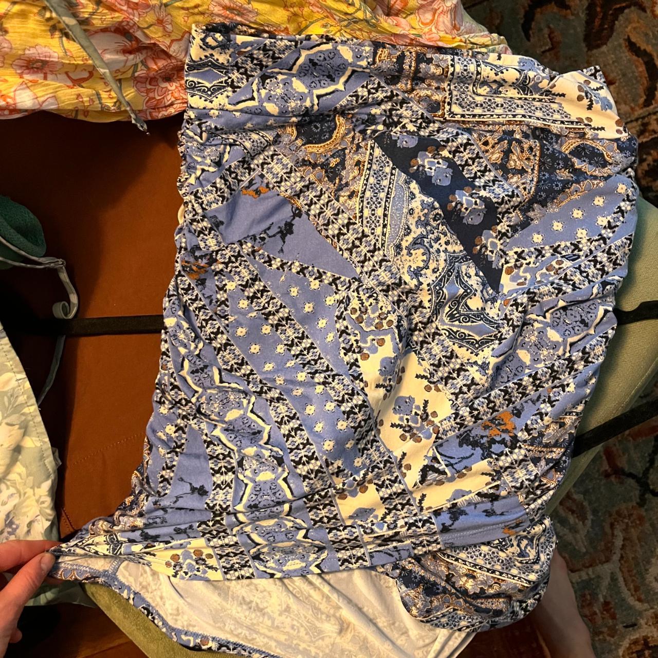 Free People Women's Blue and Navy Skirt