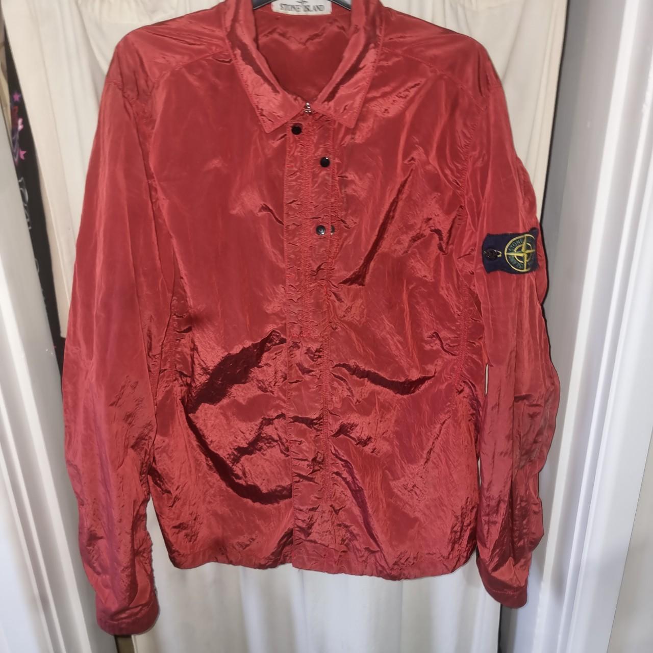 Stone island pink hot sale nylon metal overshirt