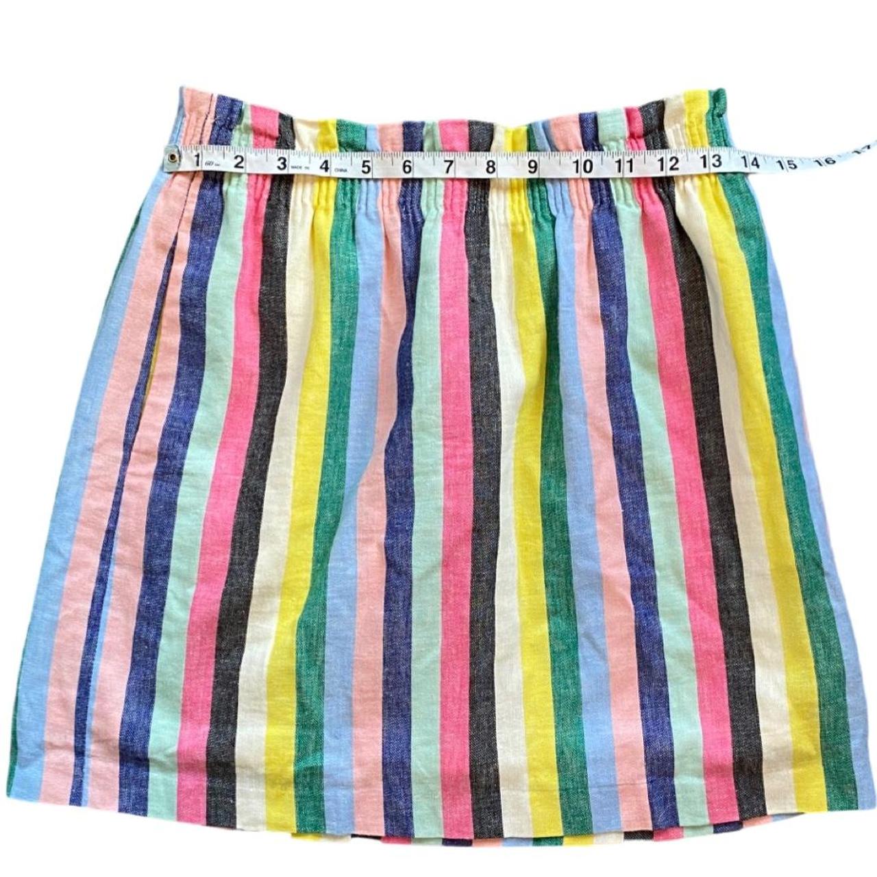 J crew rainbow outlet stripe skirt