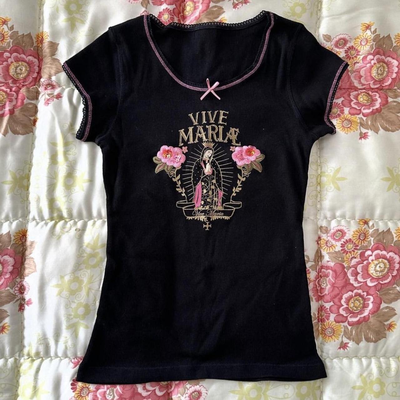 ᡣ𐭩ྀིྀི₊ ⊹ vintage vive maria 2000s top ˚୨🖇️୧free... | Depop