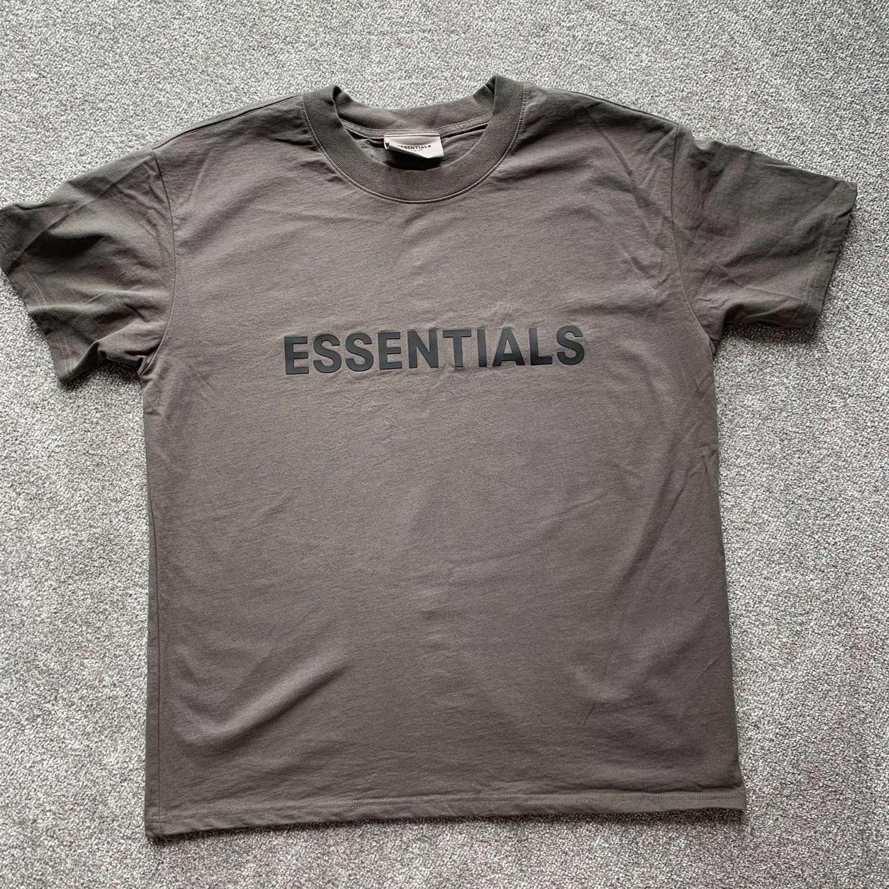 ESSENTIALS shirt Dark gray Size MESIUM - Depop