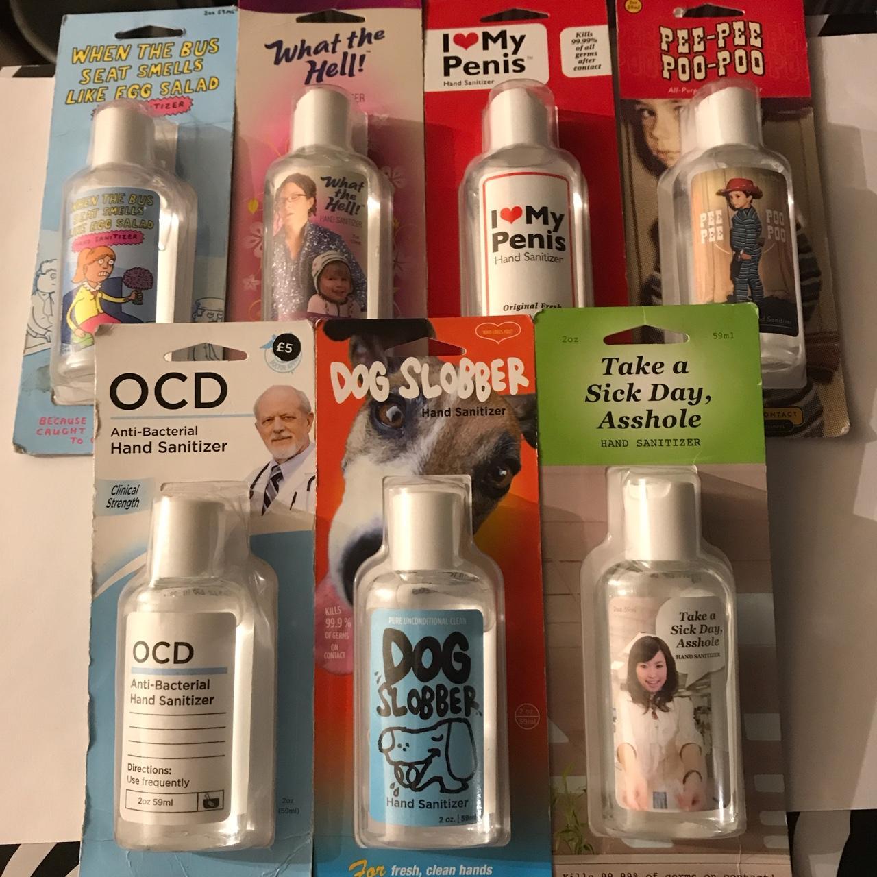 BLUE Q COMICAL HAND SANITIZER 2 FOR £11 EXPIRED IN... Depop