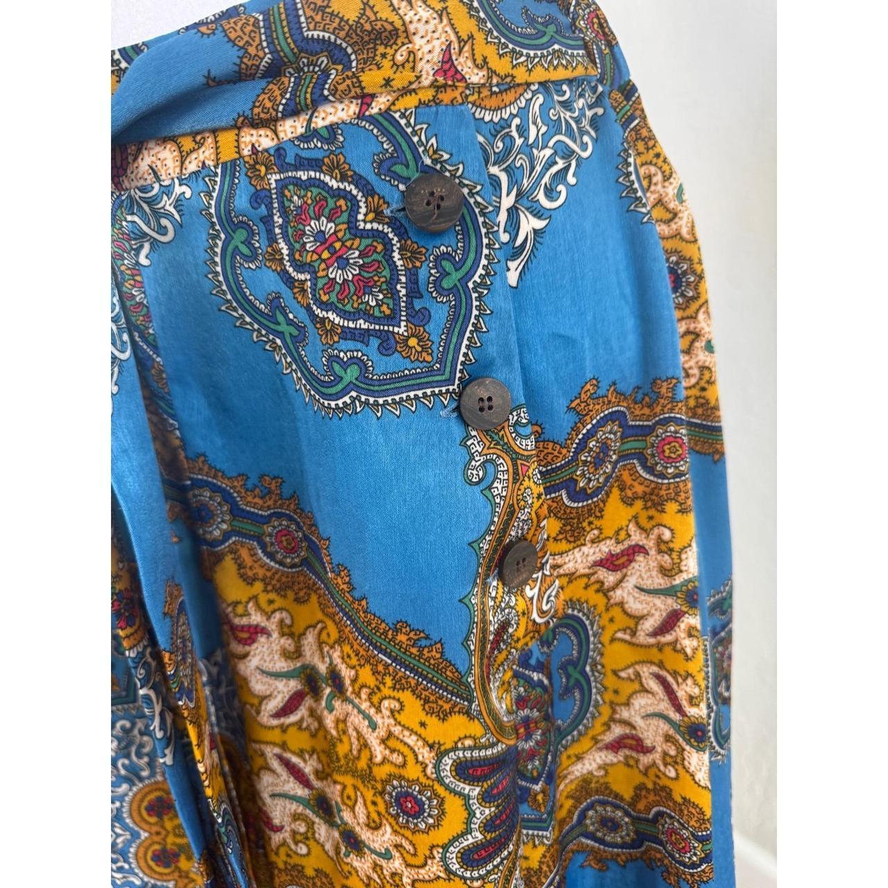 Zara Women's Midi Skirt - Blue/Gold - M – ZARA Sa… - image 6