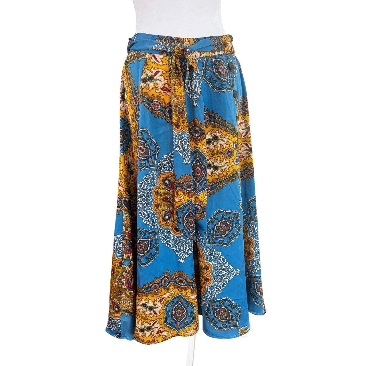 Zara Women's Midi Skirt - Blue/Gold - M – ZARA Sa… - image 5