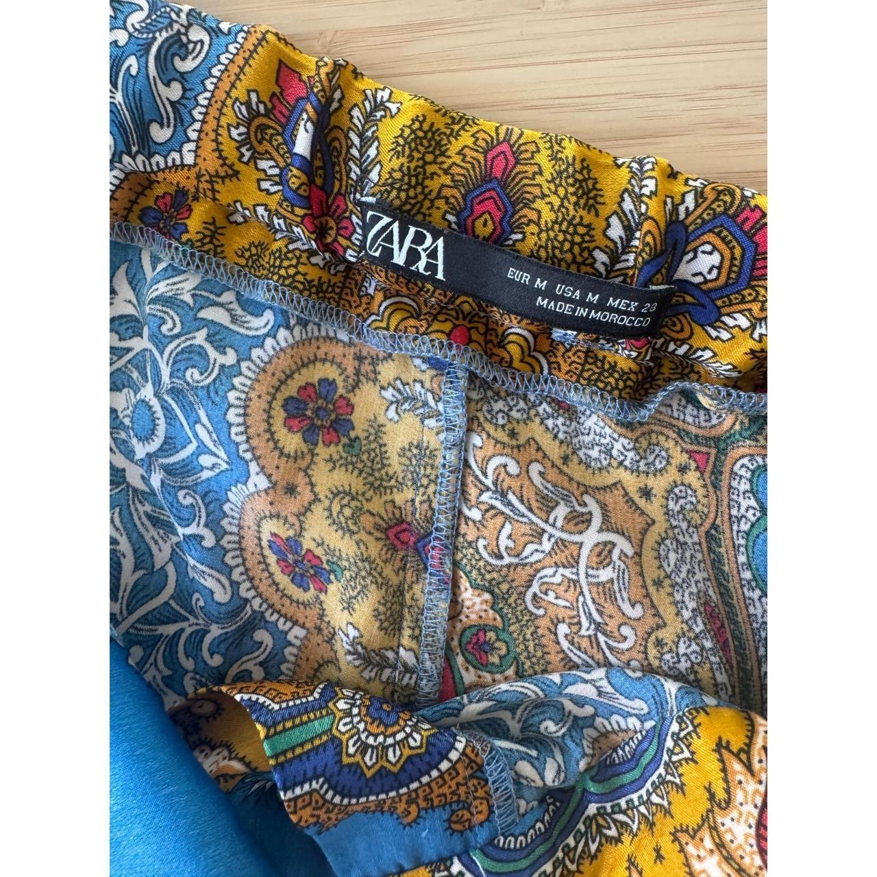 Zara Women's Midi Skirt - Blue/Gold - M – ZARA Sa… - image 8