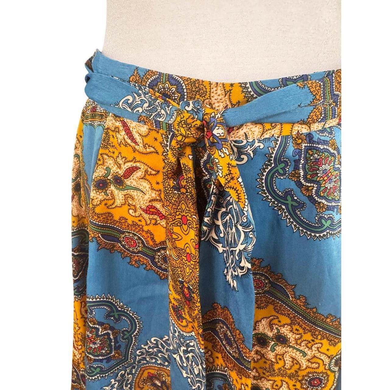 Zara Women's Midi Skirt - Blue/Gold - M – ZARA Sa… - image 7