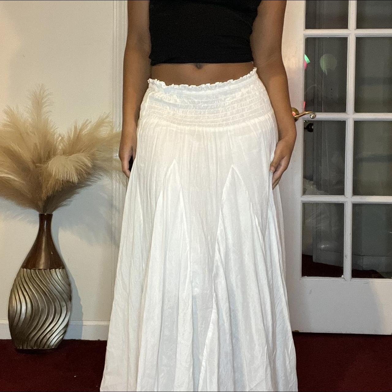 Long white maxi skirt Long white maxi skirt with... - Depop