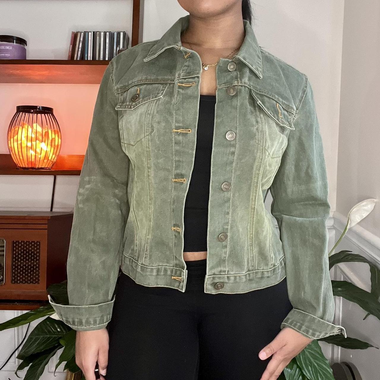 Olive Green Non-Stretch Jean Jacket for Women | Old Navy