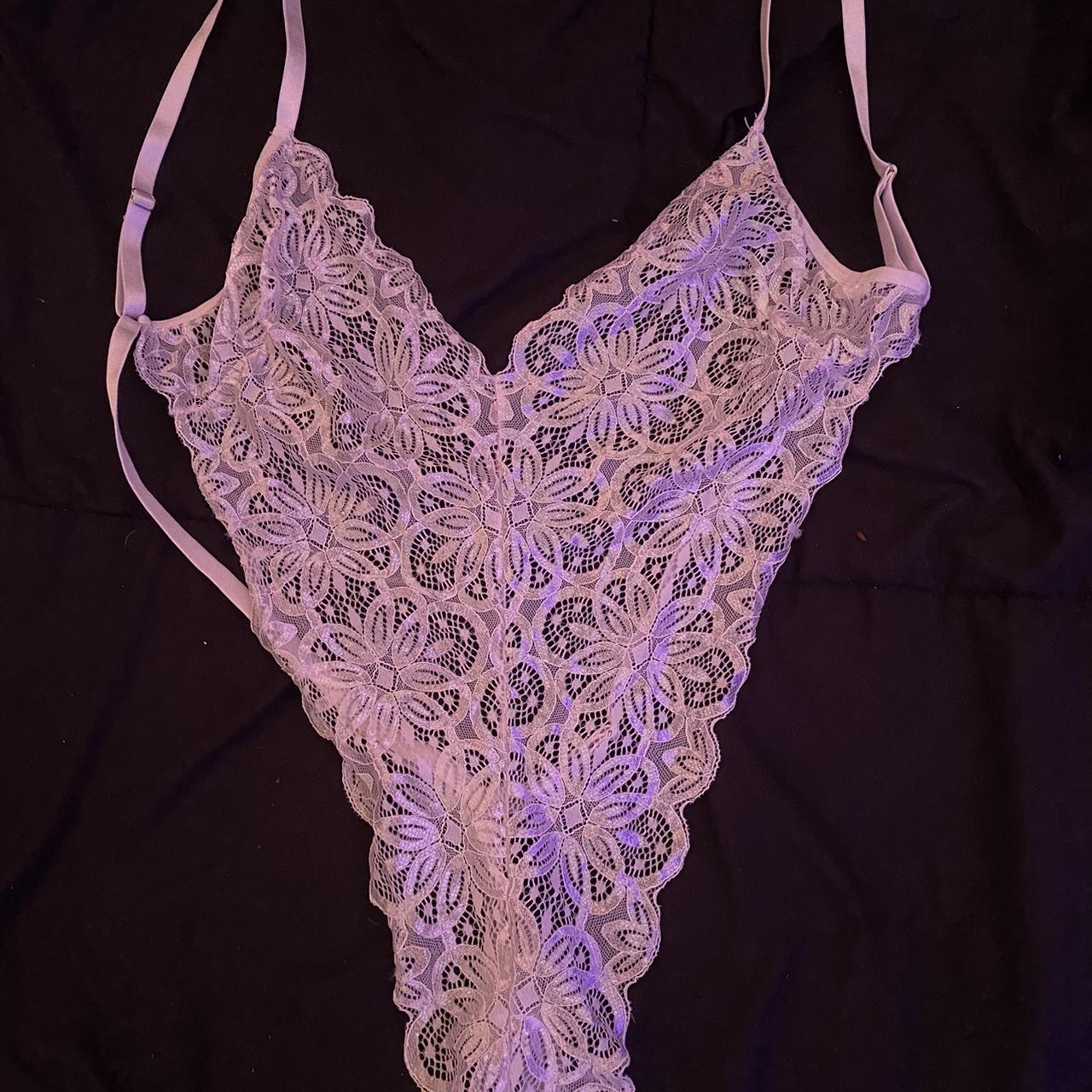 white lacy lingerie size small brand unknown... - Depop