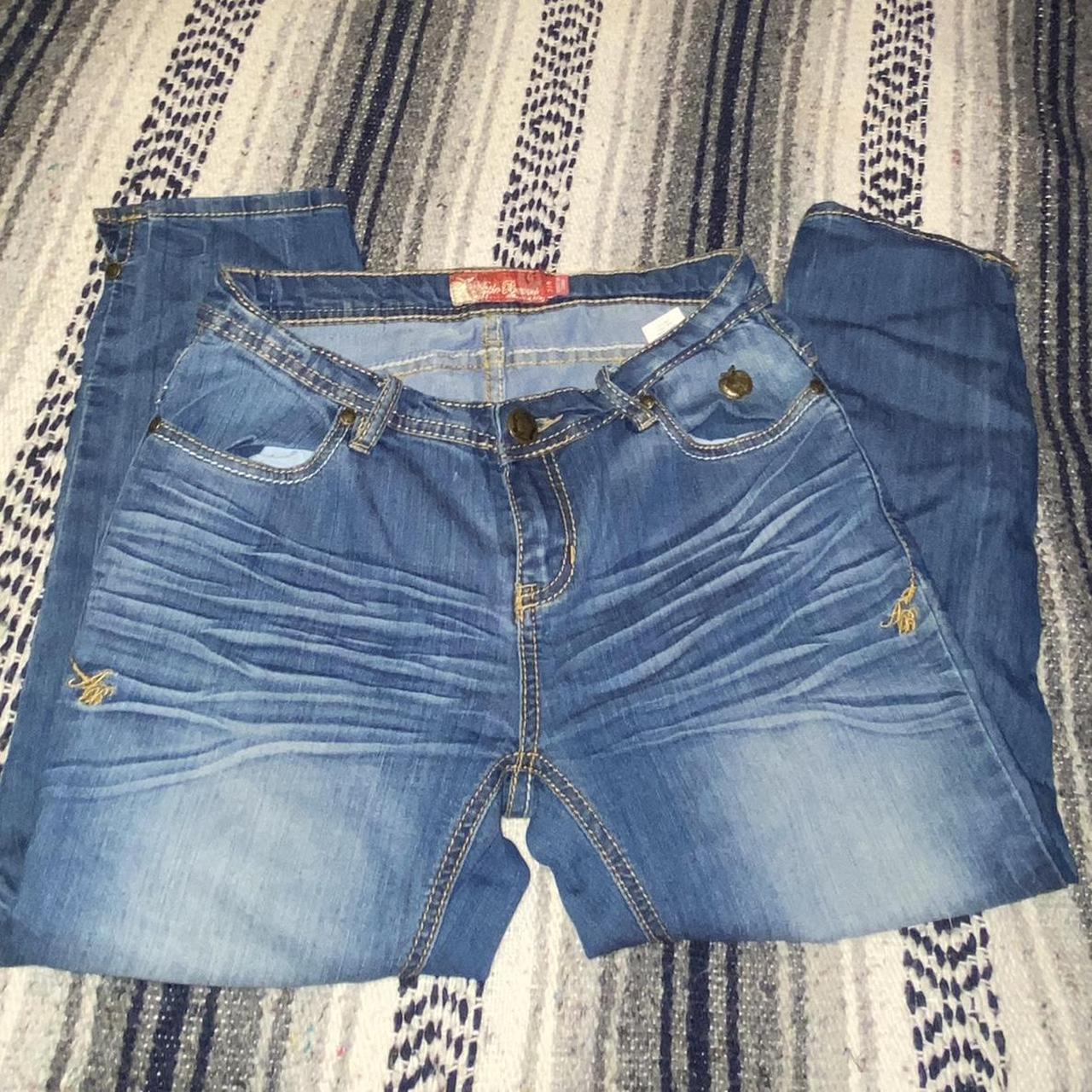 Apple Bottoms Women's Blue and Gold Jeans (2)