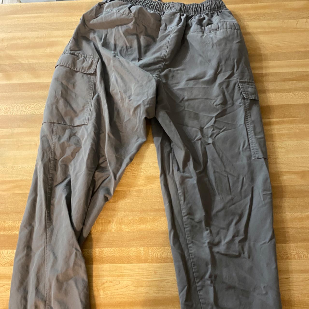 Grey, Medium Nike Cargo Pants - bleach stain on... - Depop