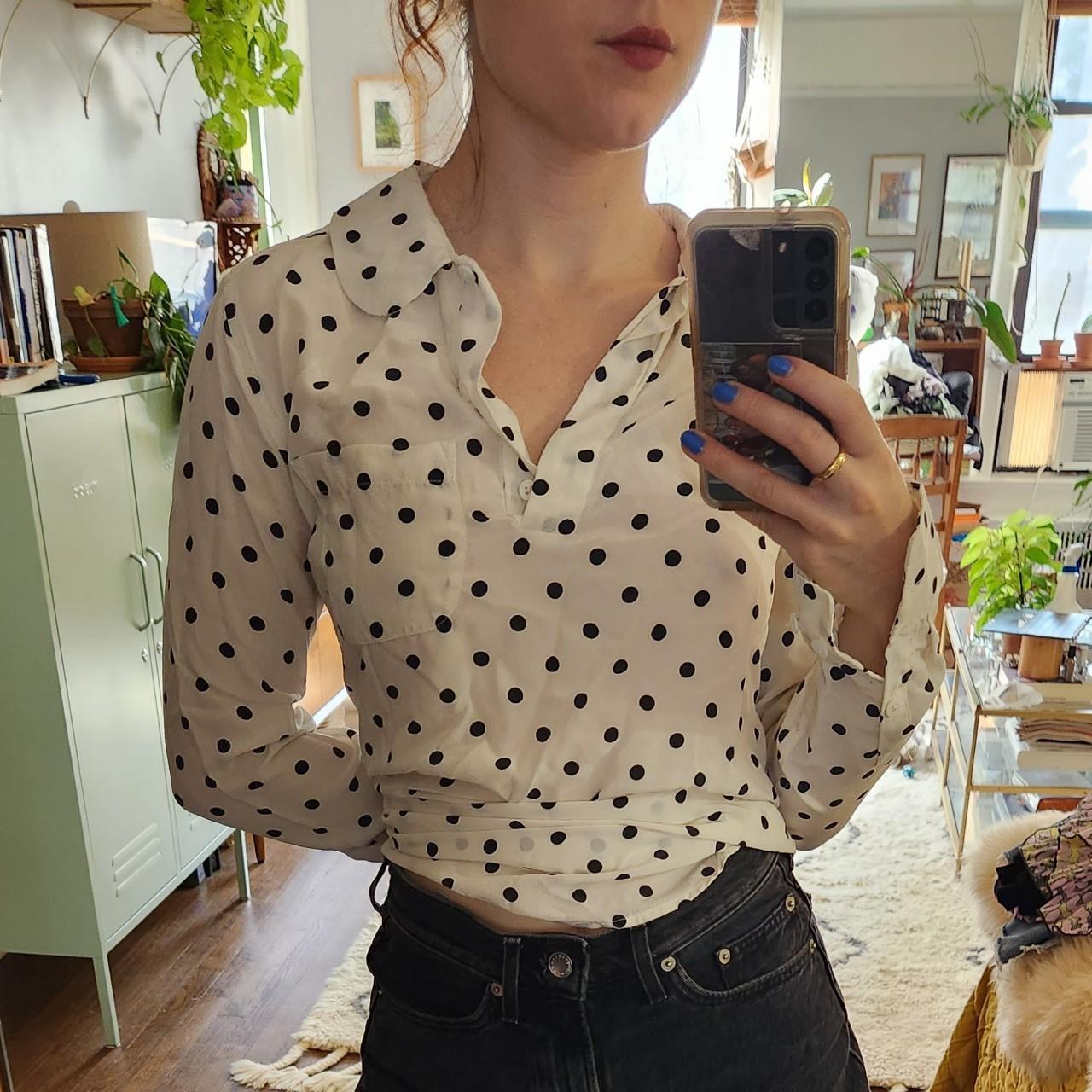 equipment polka dot silk blouse