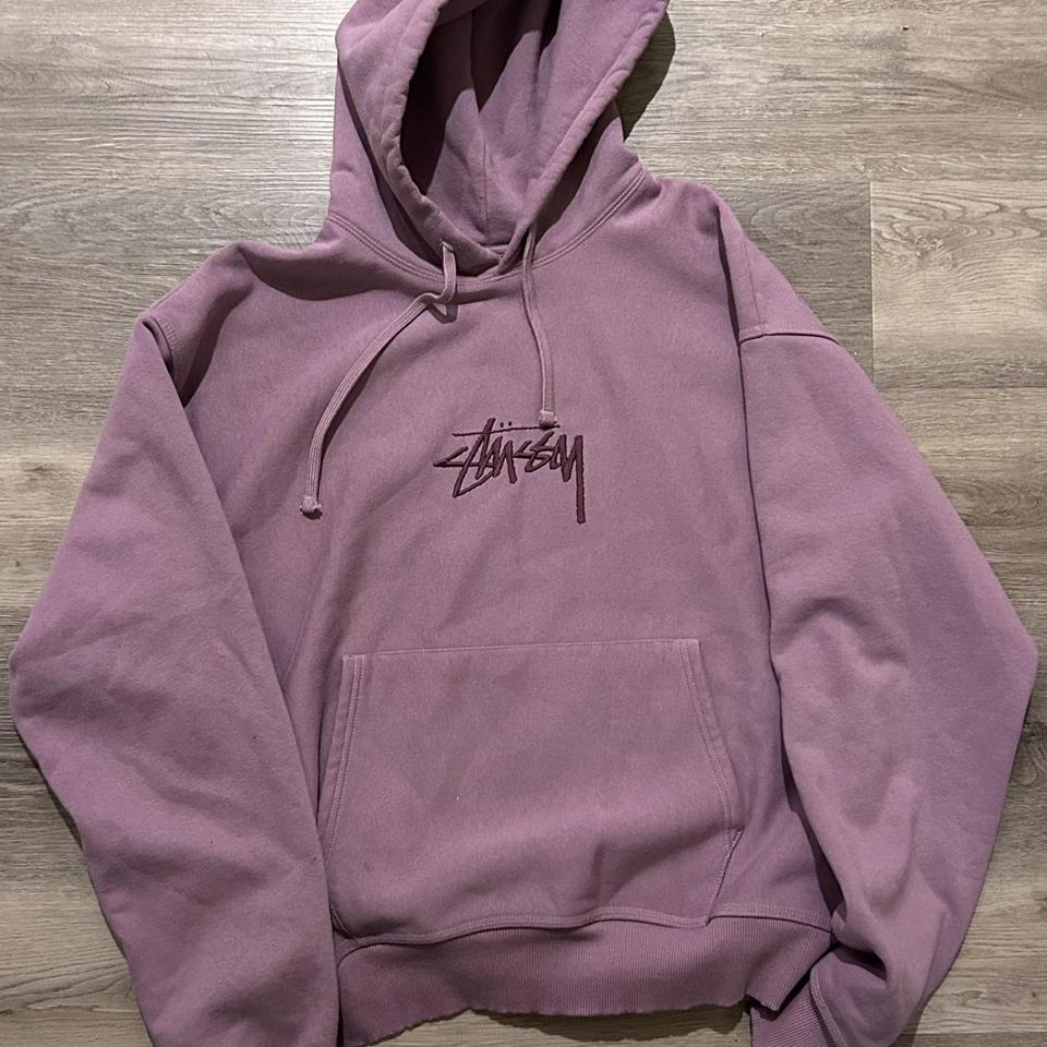 Stussy stock best sale logo hoodie purple