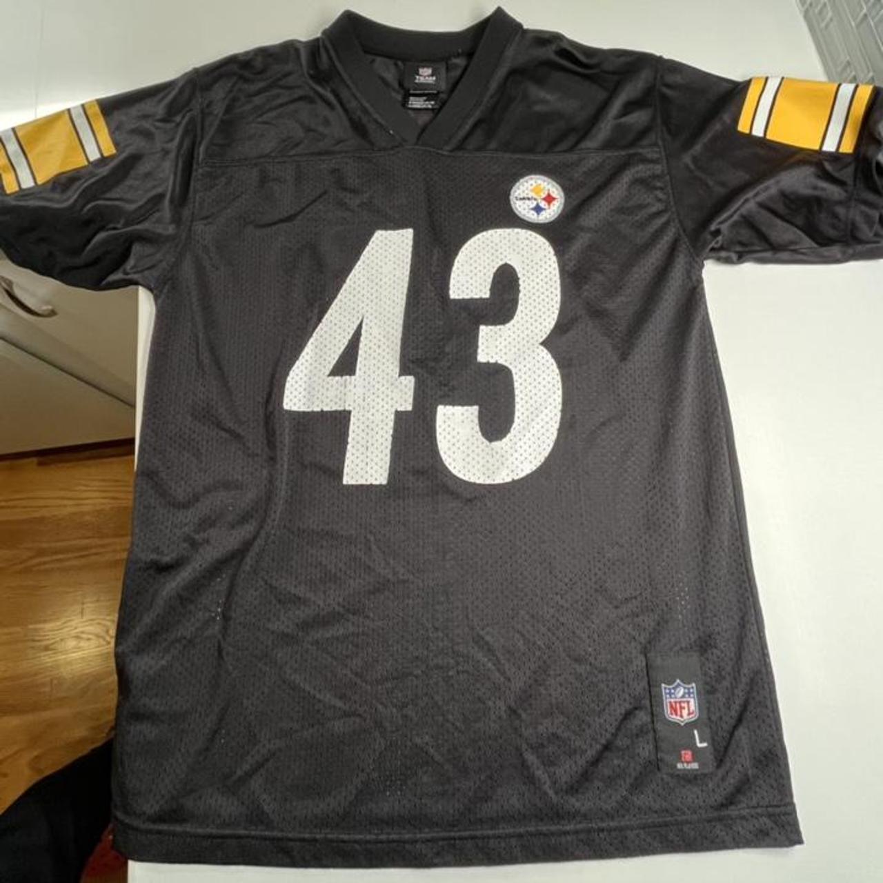 Troy Polamalu Pittsburgh Steelers Mitchell & Ness Youth Split Legacy Jersey  - Black/Gold