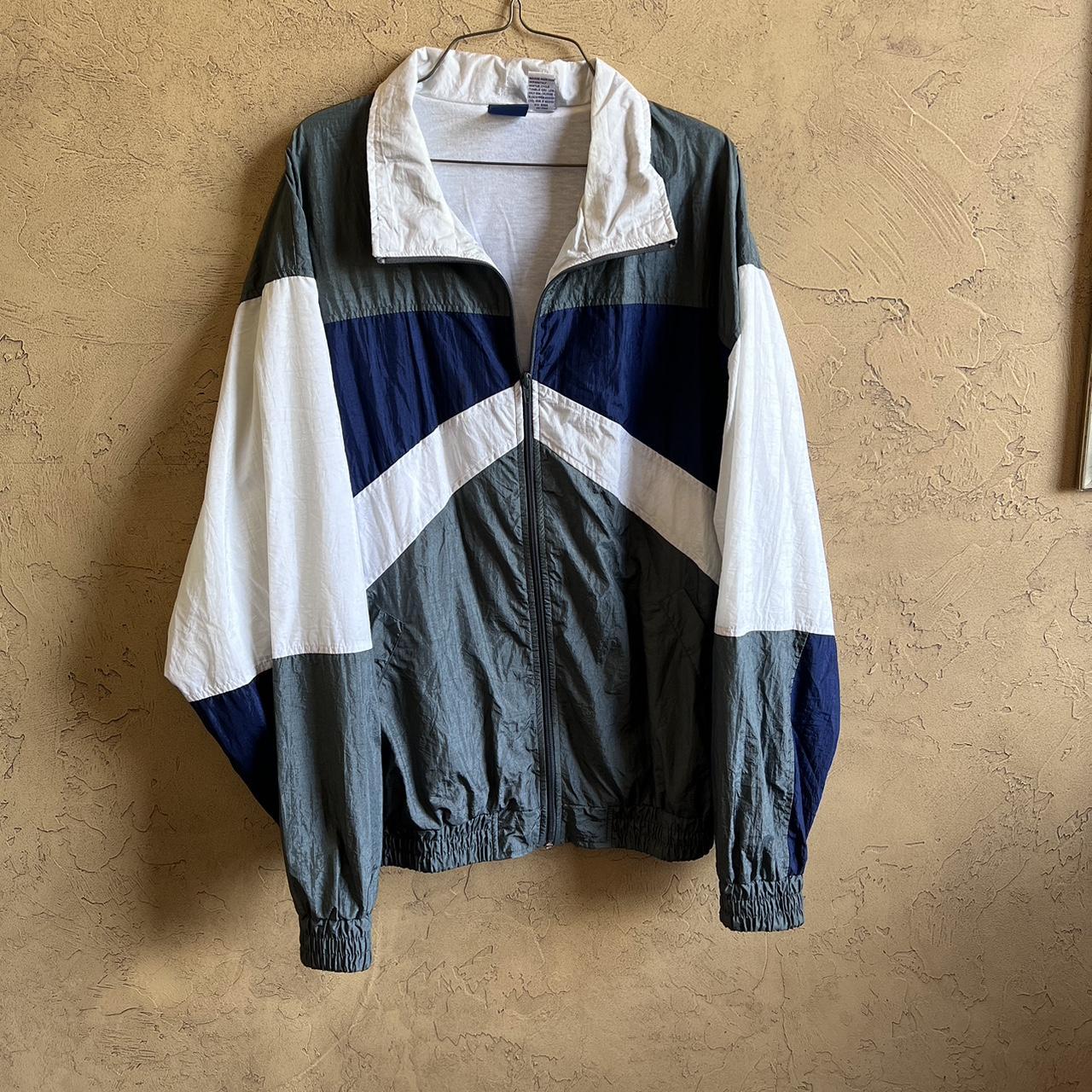 Vintage Men's Windbreaker Jacket - White - L