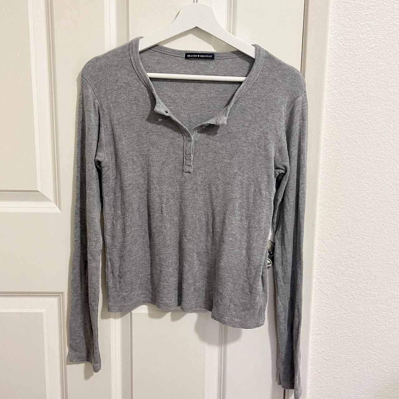 brandy grey button up long sleeves no flaws Depop