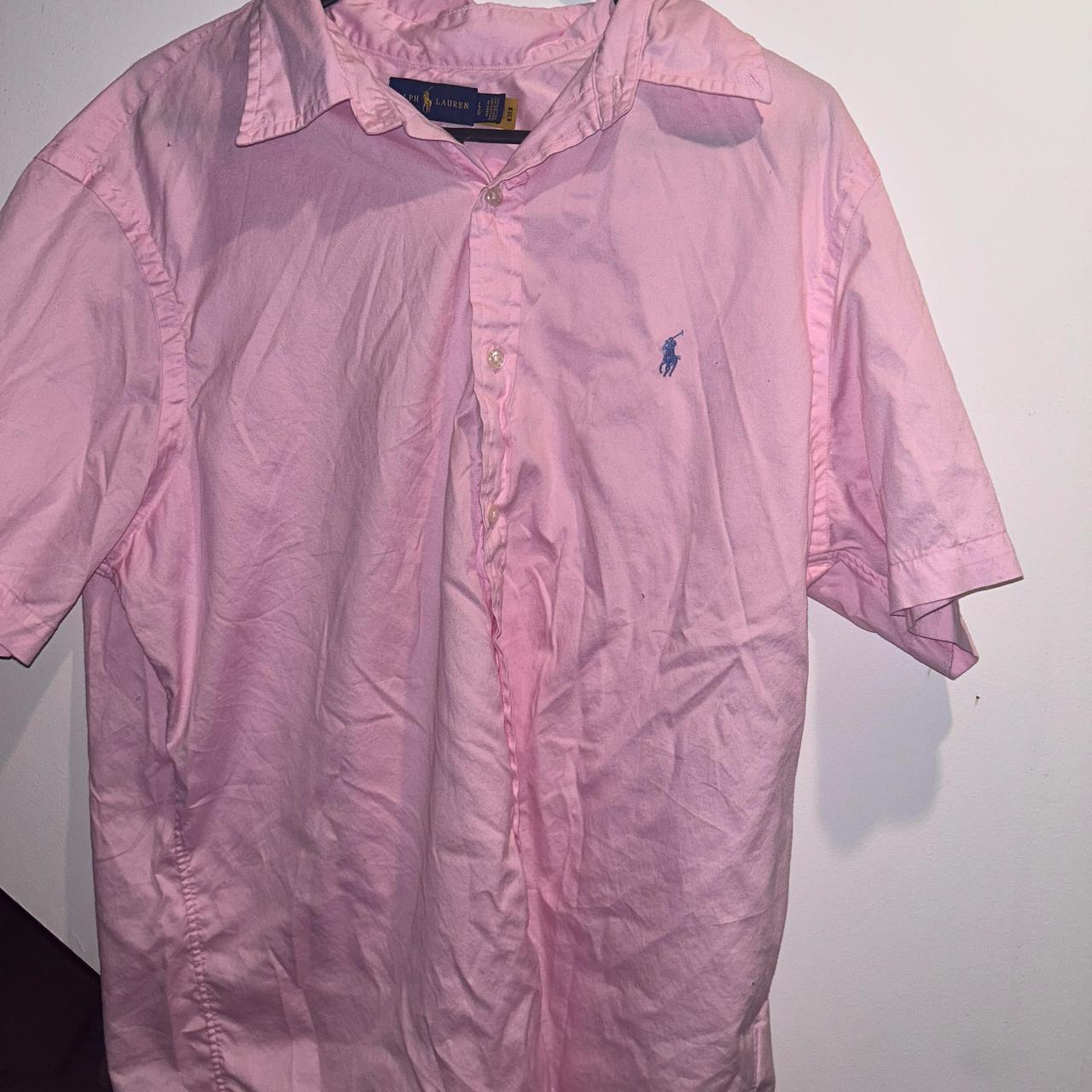 Pink Ralph Lauren Button Up Shirt - Depop