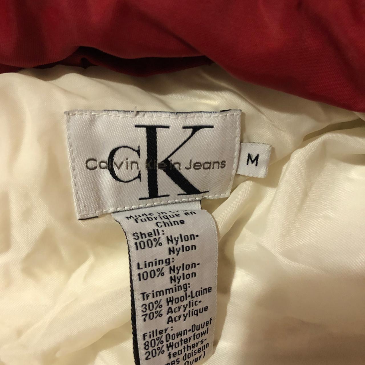 Calvin Klein Jeans Men's Red and White Jacket | Depop