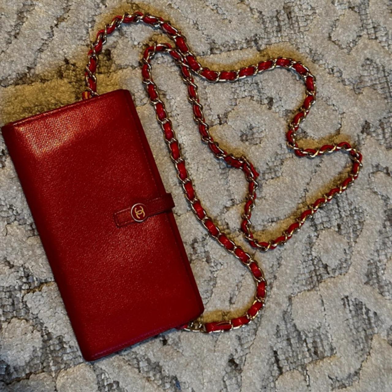 Brand Chanel, Vintage lace-up red Chanel wallet, More...