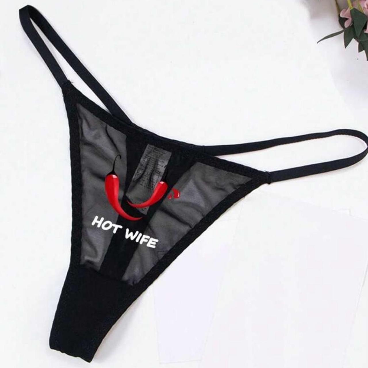 Hot wife mesh black thong panties nwt size x - Depop