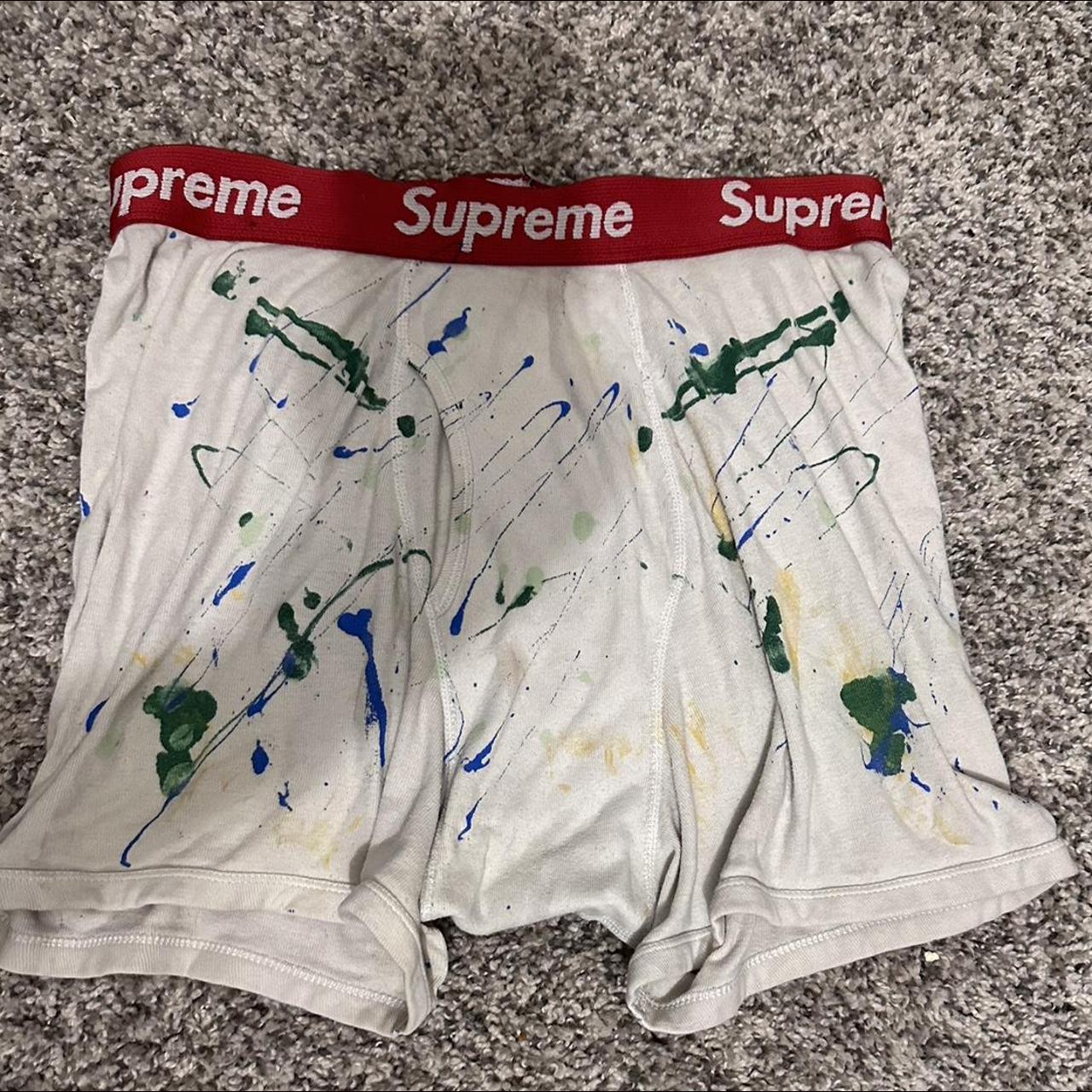  Supreme Boxers Custom Boxers Painted Size Large Depop