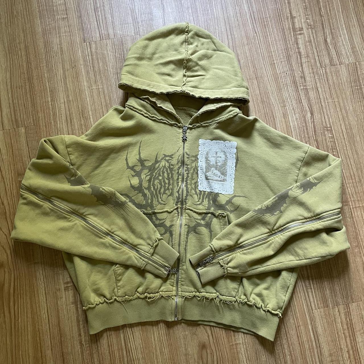 Dropdead zip hoodie with sacrificial imagery on | Depop