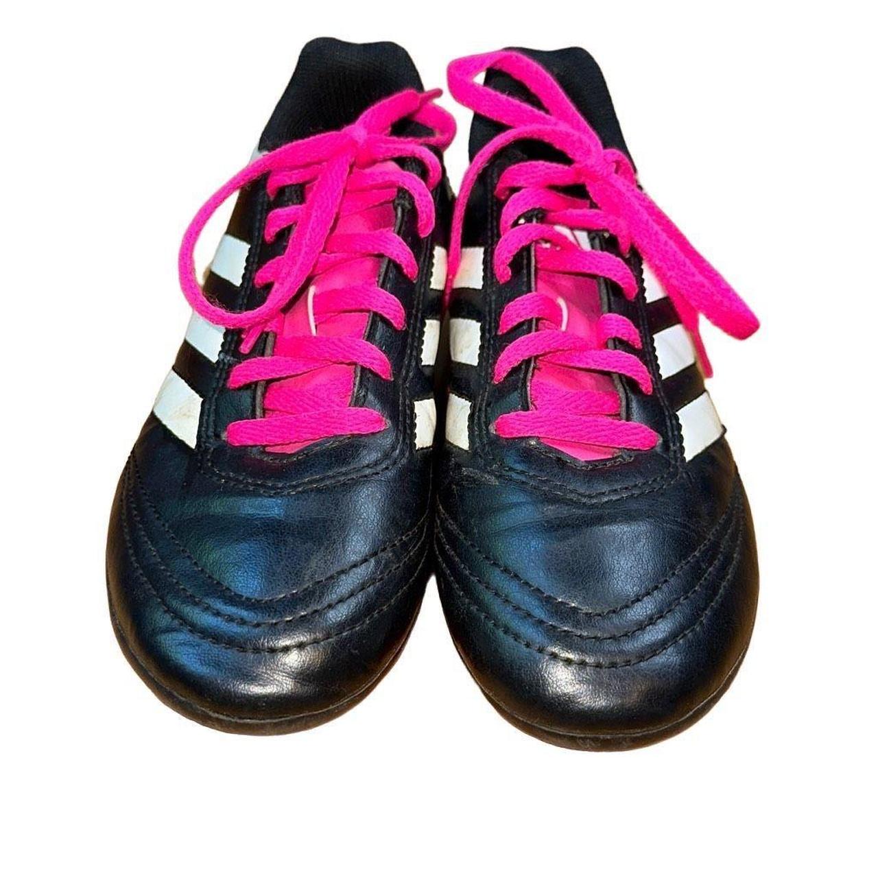 Adidas Black and Pink Trainers | Depop