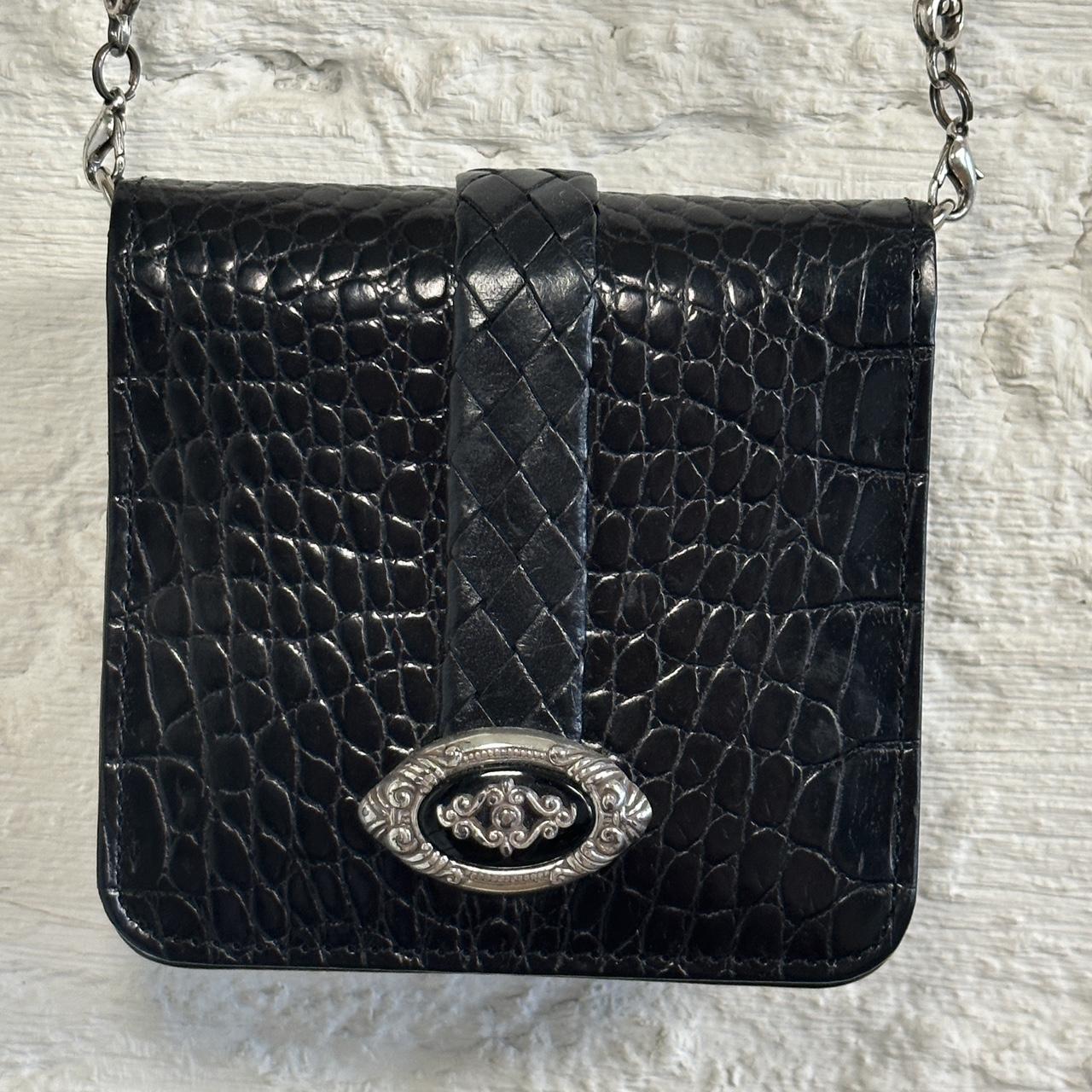 Brighton Vintage Leather 2024 Croc Embossed Crossbody Bag