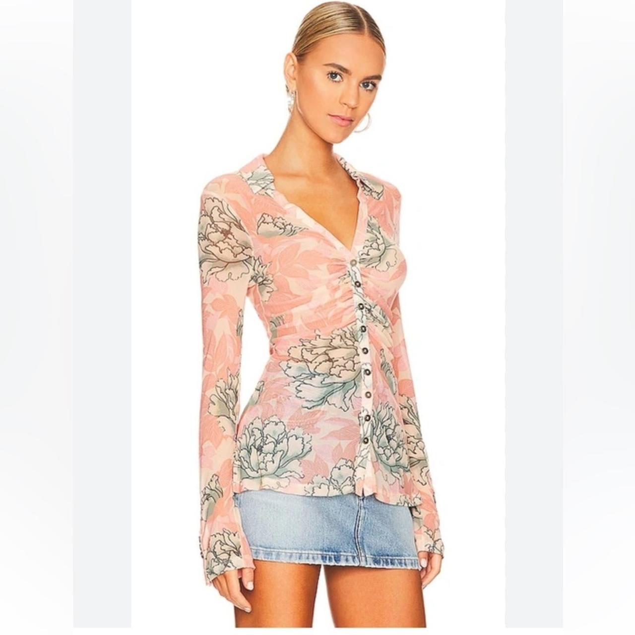 Free people floral lace selling blouse new nwt small