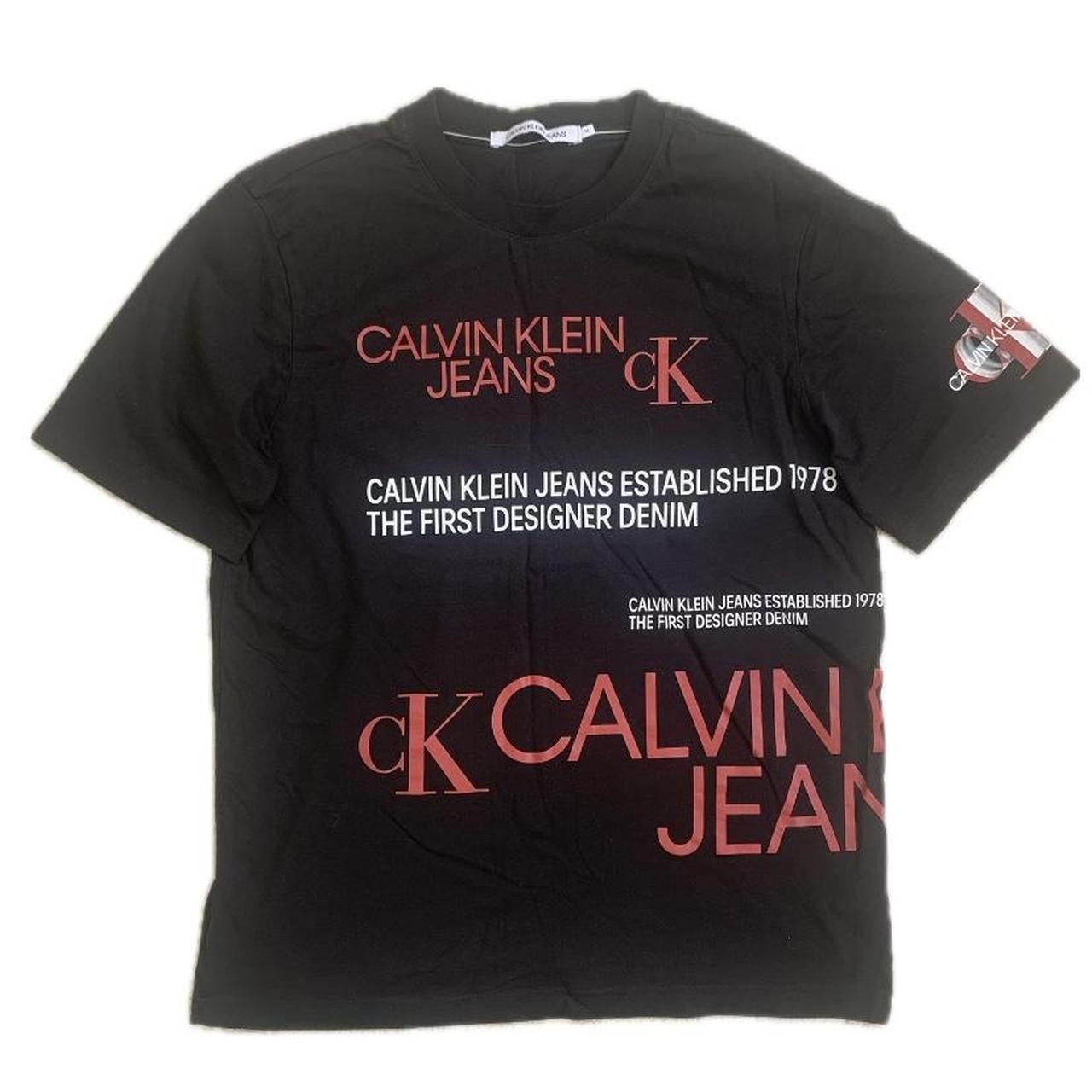 Calvin Klein Jeans black and red t-shirt Depop