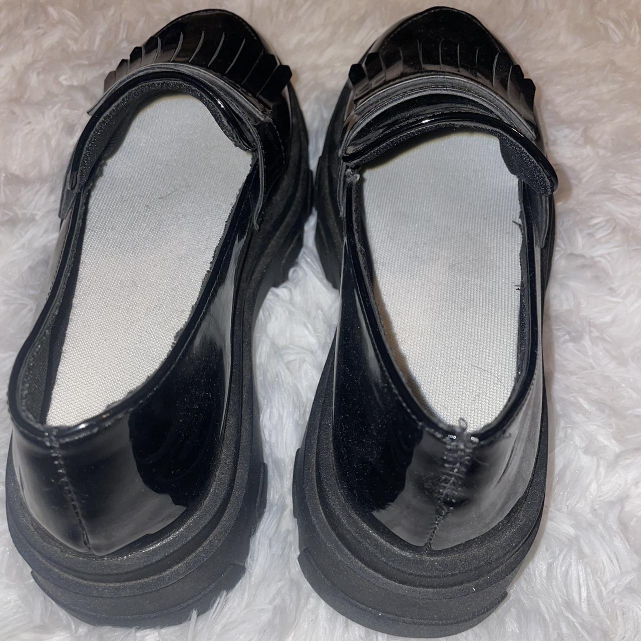 shein chunky & shiny platform loafers, very dark... - Depop