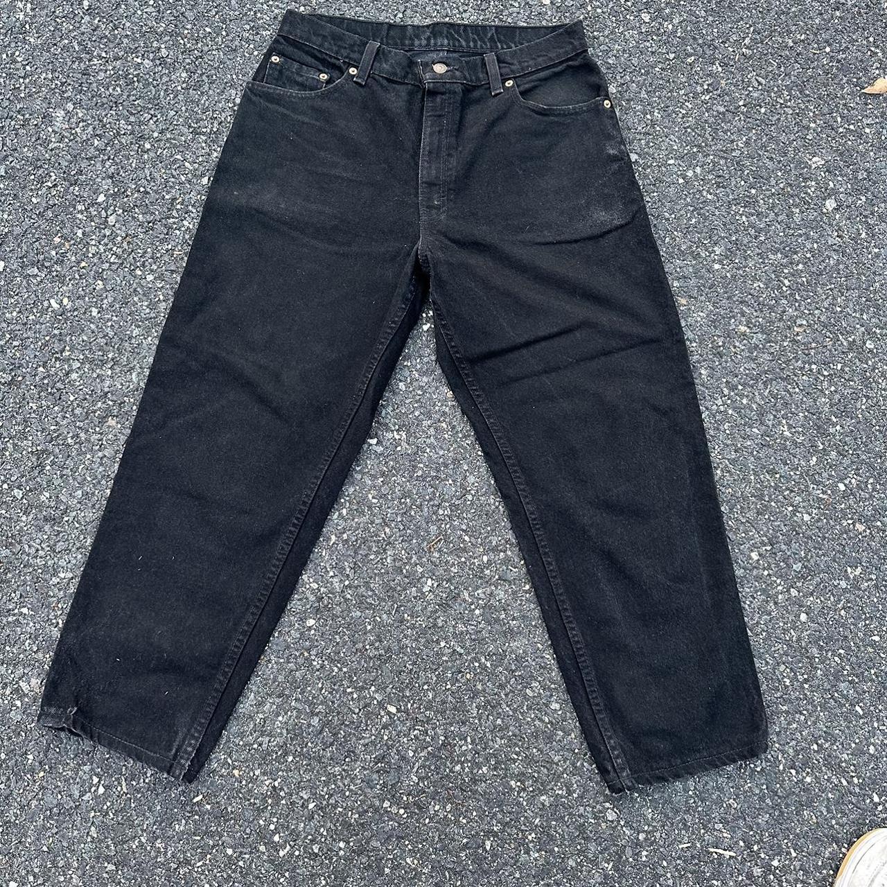 Black denim jeans Exact measurements waist 16’... - Depop