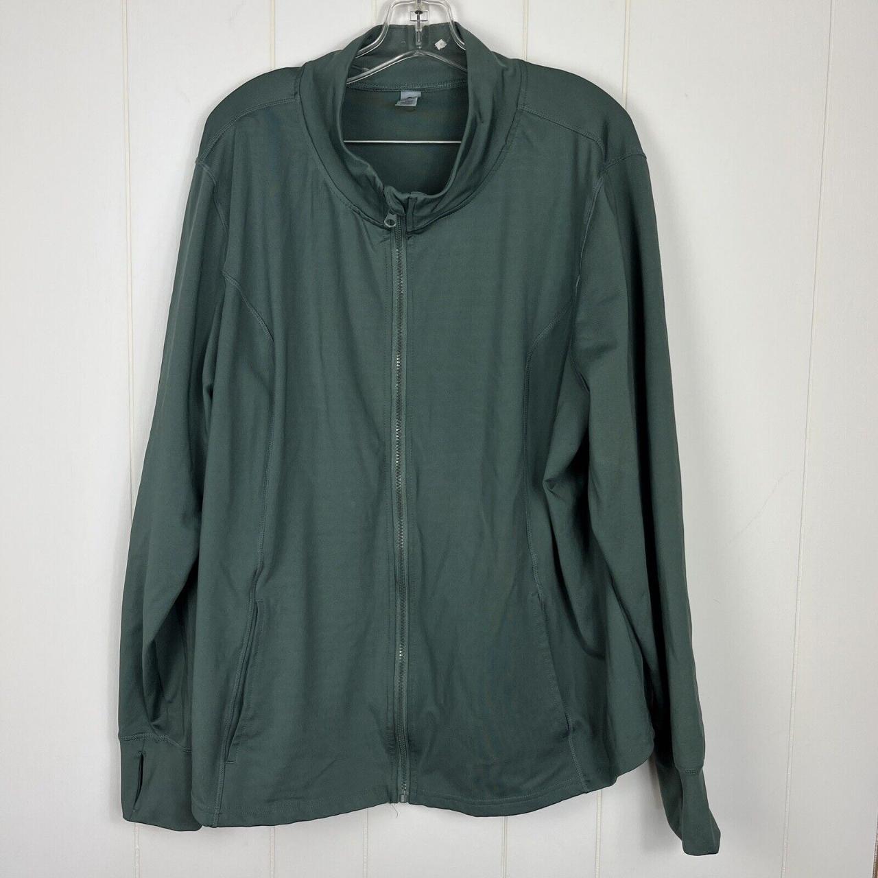 Velocity Women Athletic Athleisure Jacket 3X Green... - Depop