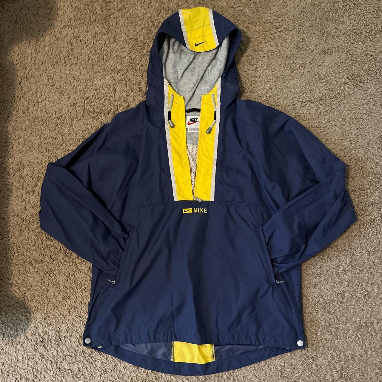 Vintage Blue and Yellow Nike Windbreaker Size S... - Depop