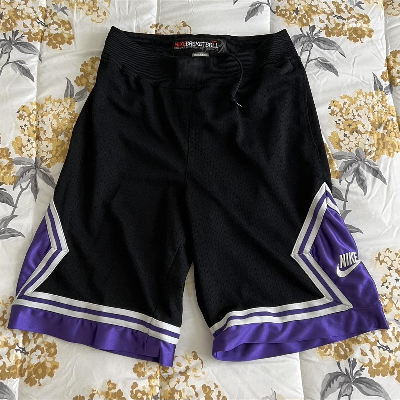 Nike Men's Black and Purple Shorts | Depop