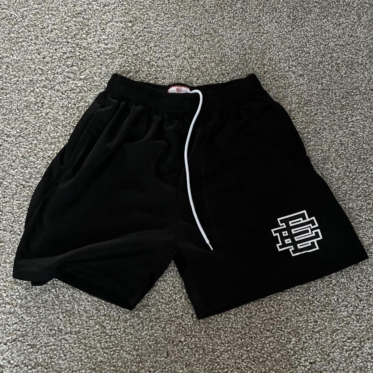 Black Eric Emanuel 5’ inseam mesh shorts Says Large... Depop