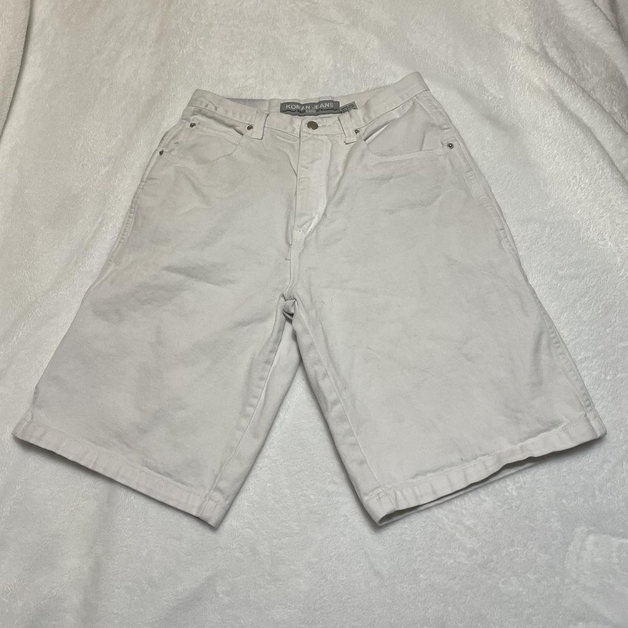 White jorts Small stains on back - Depop