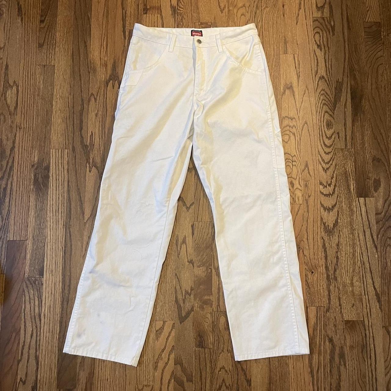 White Wrangler work pants 32”- 32” - Depop
