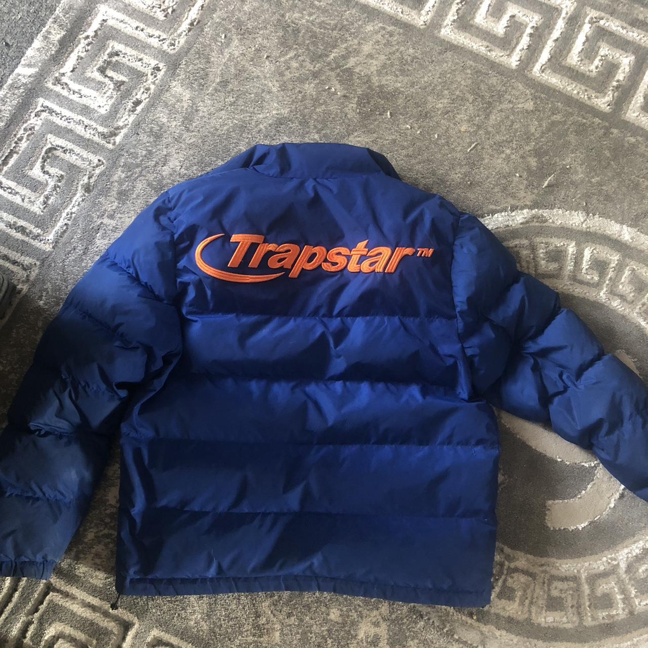 Trapstar blue and orange coat Size m Open too offers Depop