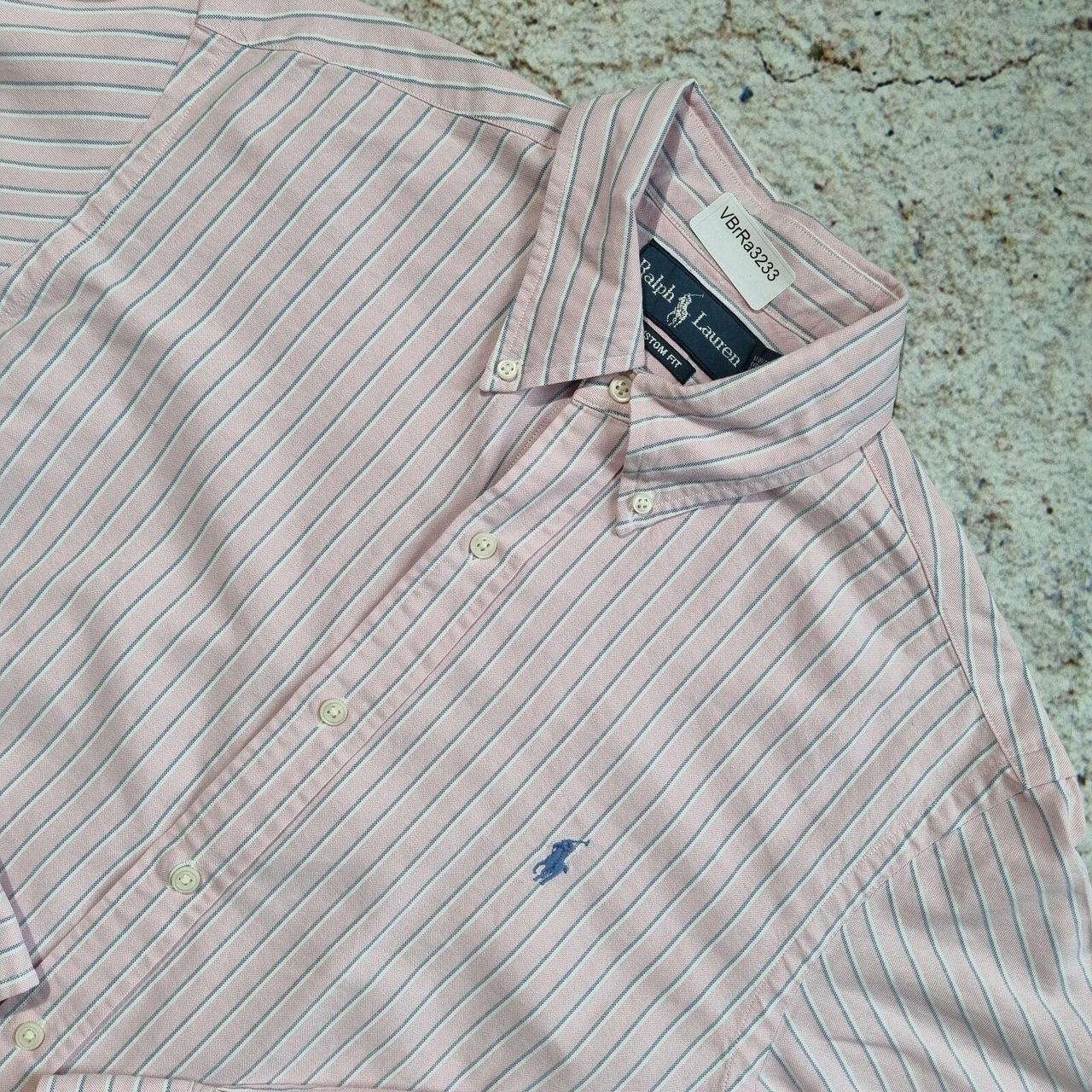 Ralph Lauren OXFORD SHIRT CUSTOM FIT STRIPE - Pink -... - Depop