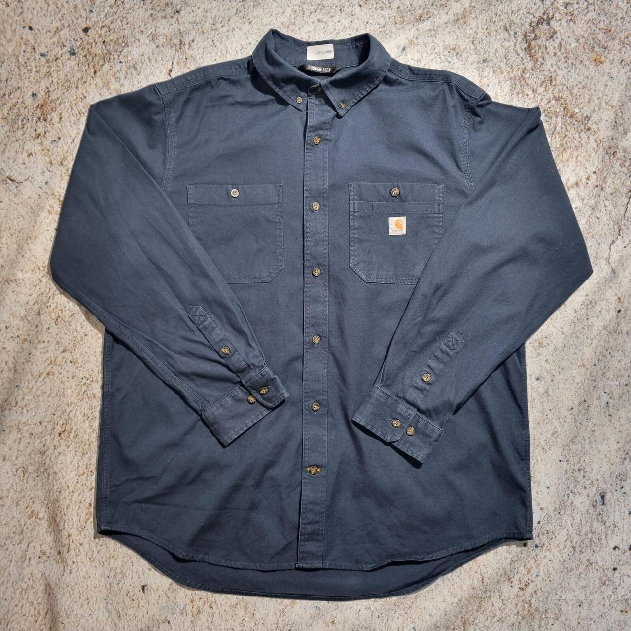 Carhartt SHIRT RELAXED FIT RUGGED FLEX - Blue - Size... - Depop